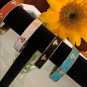 Black enamel and gold bracelet